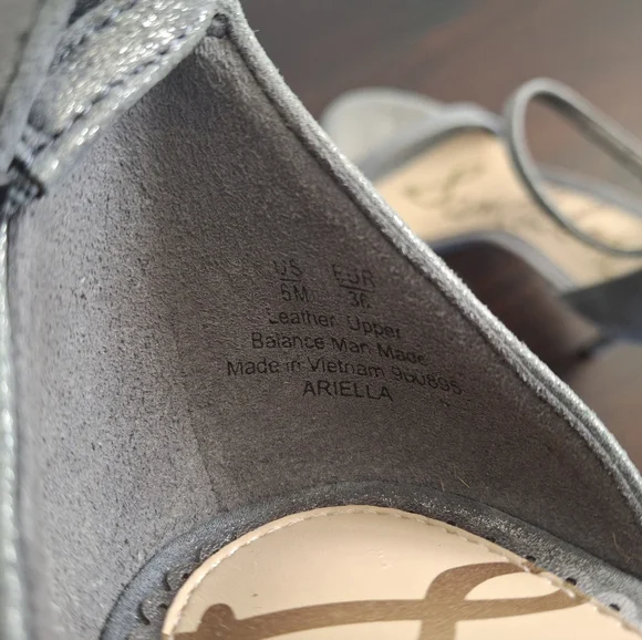 SAM EDELMAN "Ariella" Leather Stiletto Ankle Strap Dress Sandal-Silver- Size 6 - Picture 11 of 12